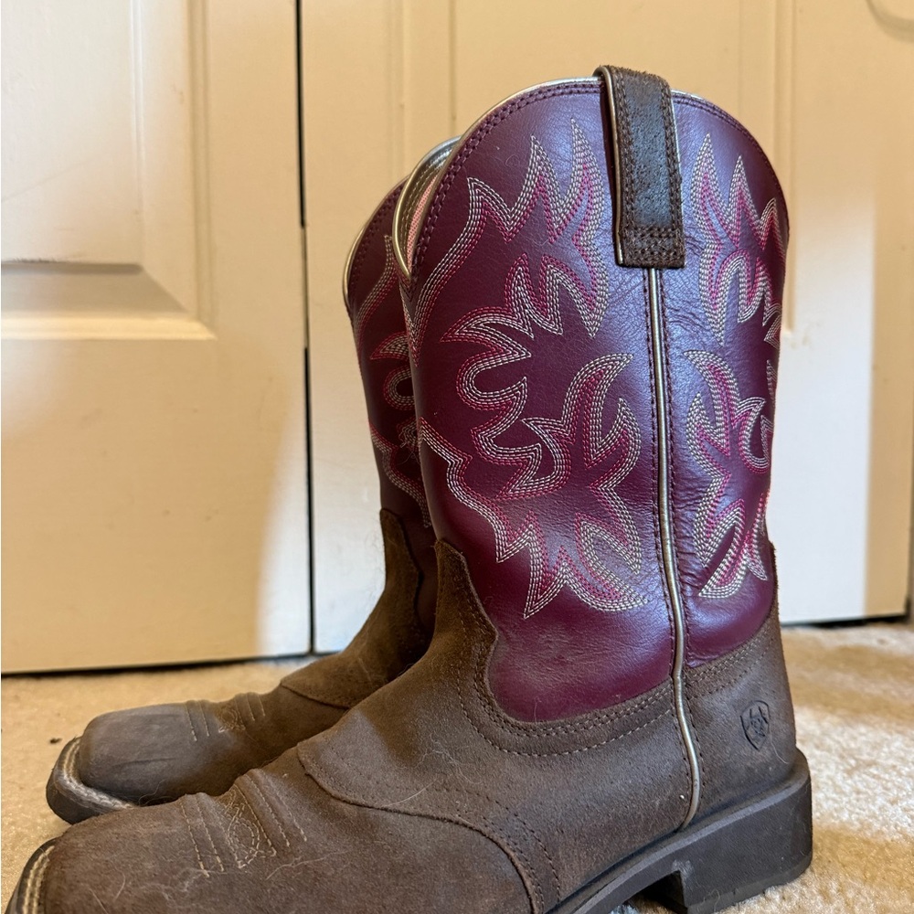 Ariat Pink and Brown Western Boots